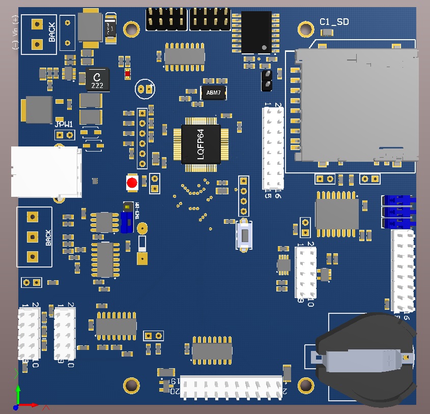 CL3bm1 PCB render — L. Garberoglio & R. Oliva