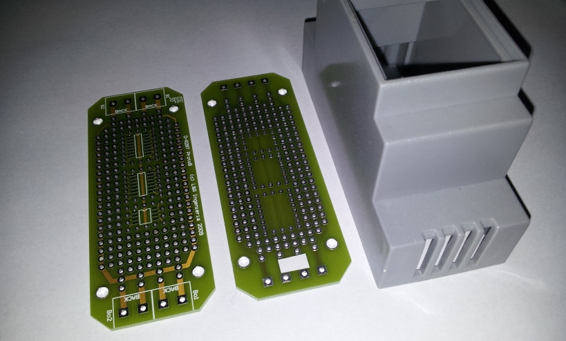 ProtoR28T board with DIN-rail cabinet