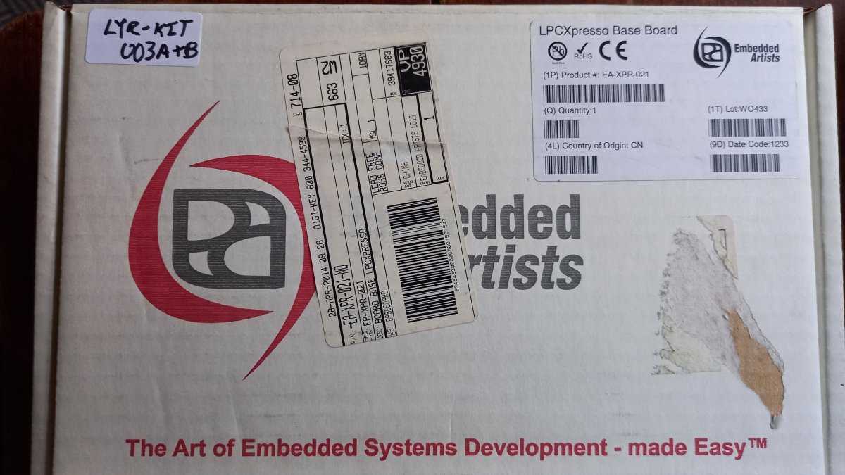 LPCXpresso LPC1769 development set: base board EA-XPR-021 + LPC1769 CPU board, 2014, sold as a set