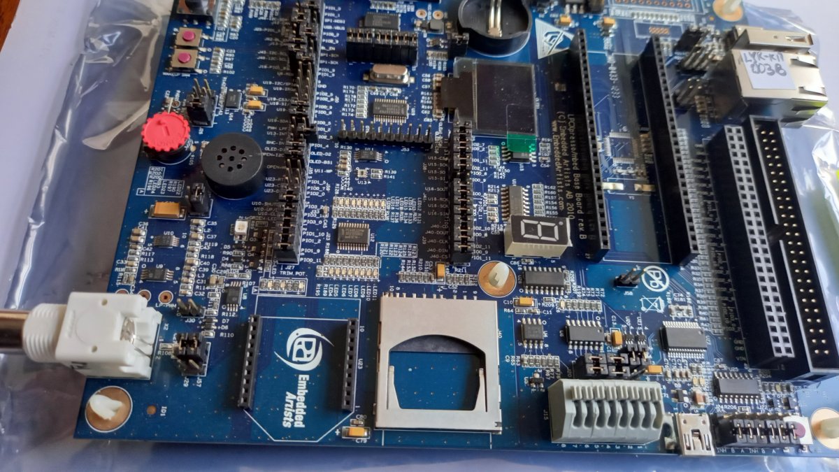 LPCXpresso LPC1769 development set: base board EA-XPR-021 + LPC1769 CPU board, 2014, sold as a set